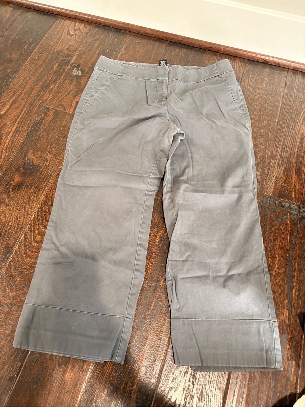 Gray Crop Wide-Leg Pants